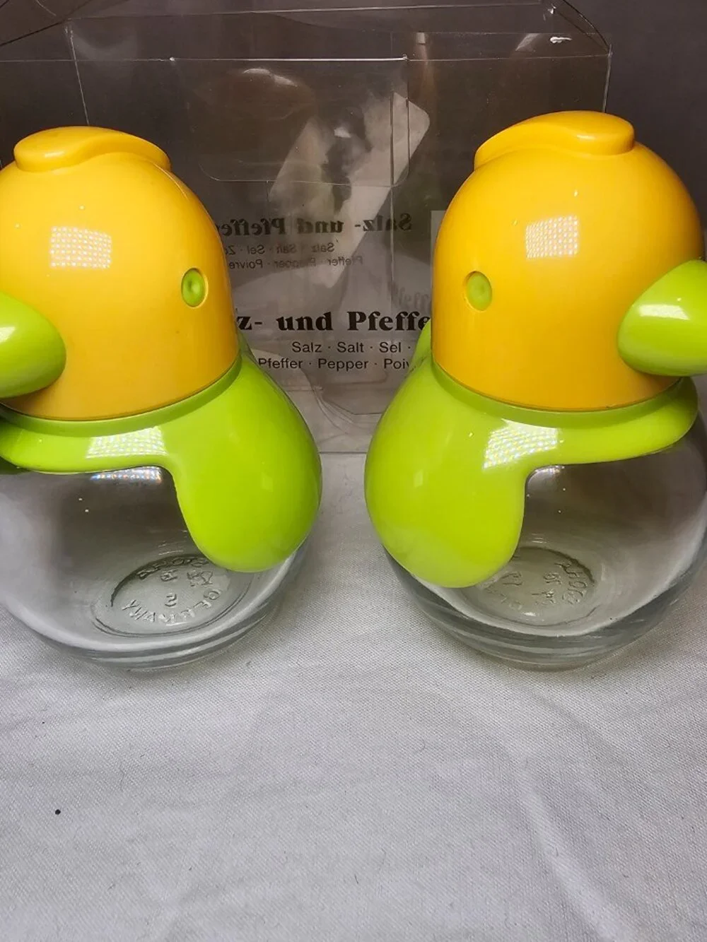 Vintage STOHA Germany Bird Chicken Chick Salt & Pepper Shakers Set of 2 Glass
